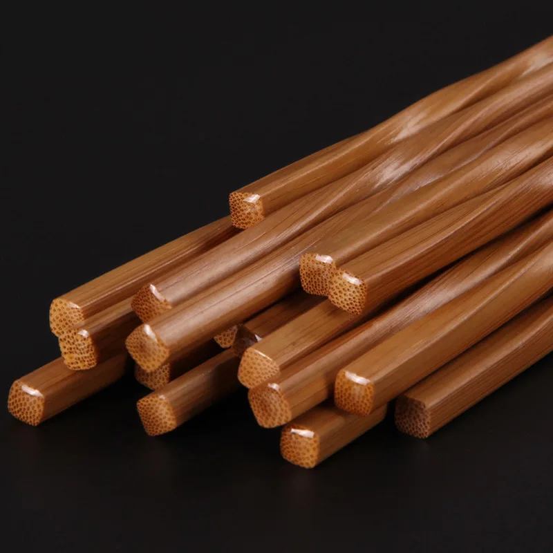 5 пар китайские палочки для еды ручной работы из карбонизированного бамбука, бытовые свежие Современные стильные дорожные столовые приборы, палочки для еды