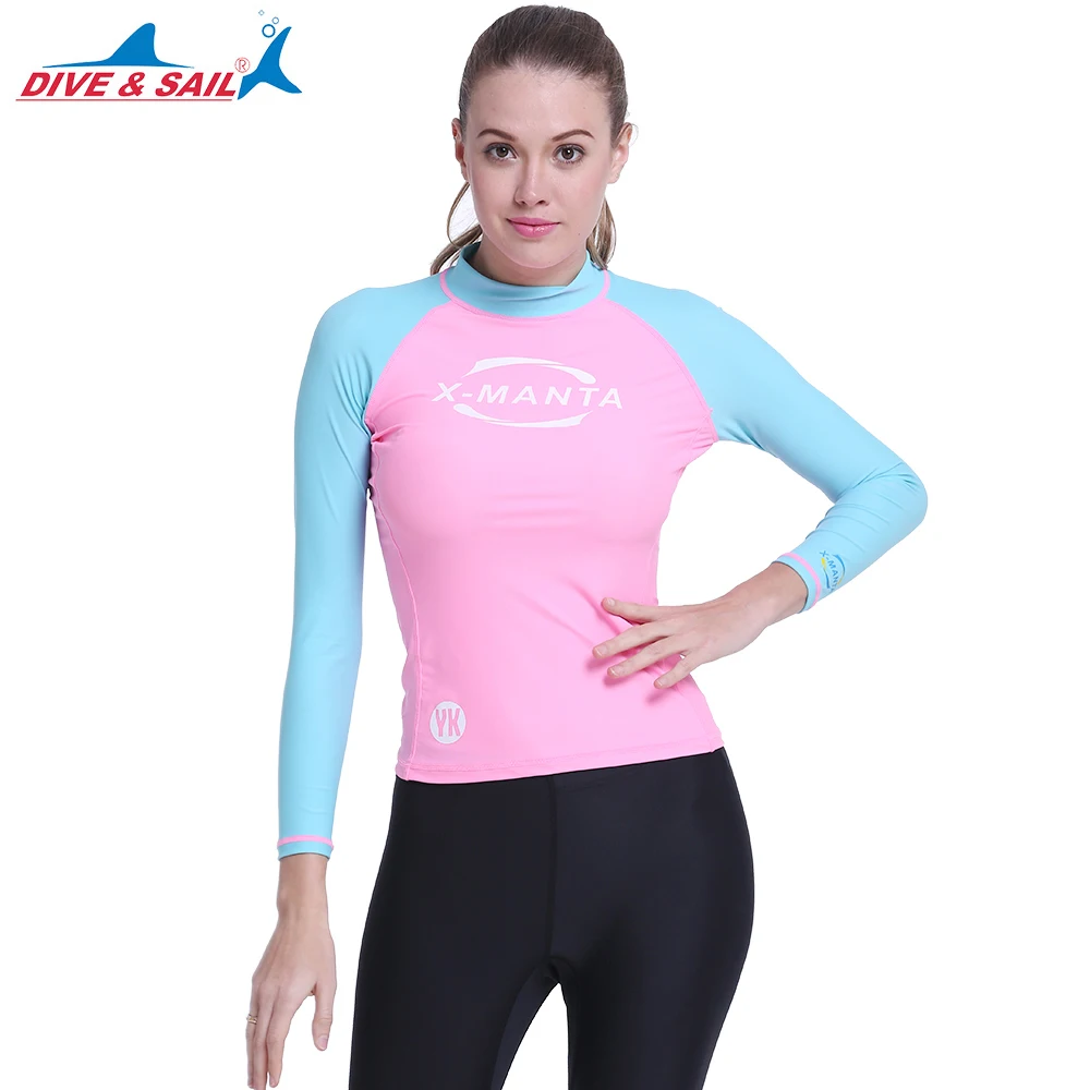 DIVE&SAIL official autientic UPF 50+ women lycra rash guard Surfing