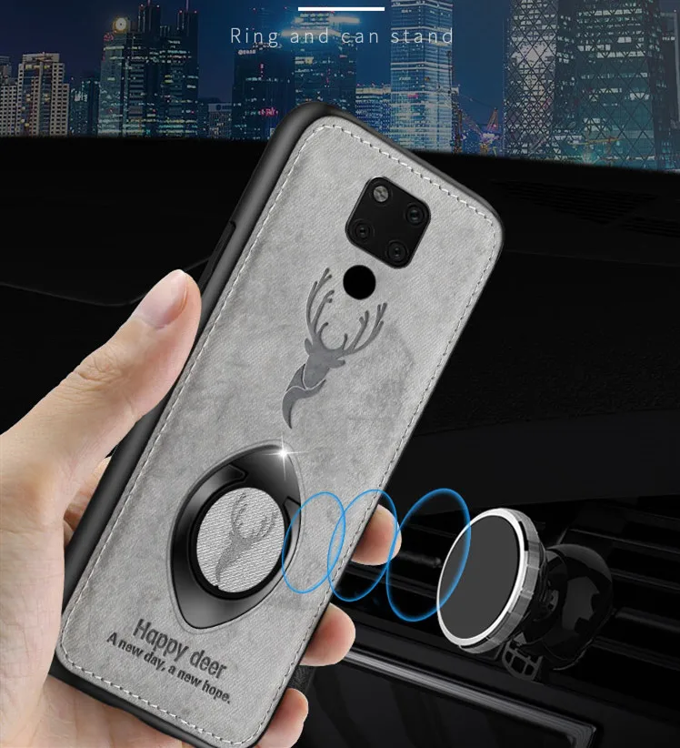

Mate20 Invisible Bracket Case for Huawei Mate 20 Pro X 20Pro 20X Case deer FingerRing Cover for Magnet Mount Air Vent Car Holder