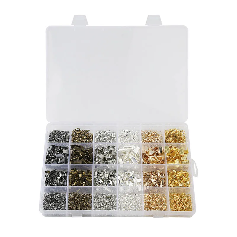 

One Box Complete DIY Jewelry Accessories Set for New Starter Zinc Alloy Jump Ring/Lobster Clasp/Extended Chain/End Caps Clip