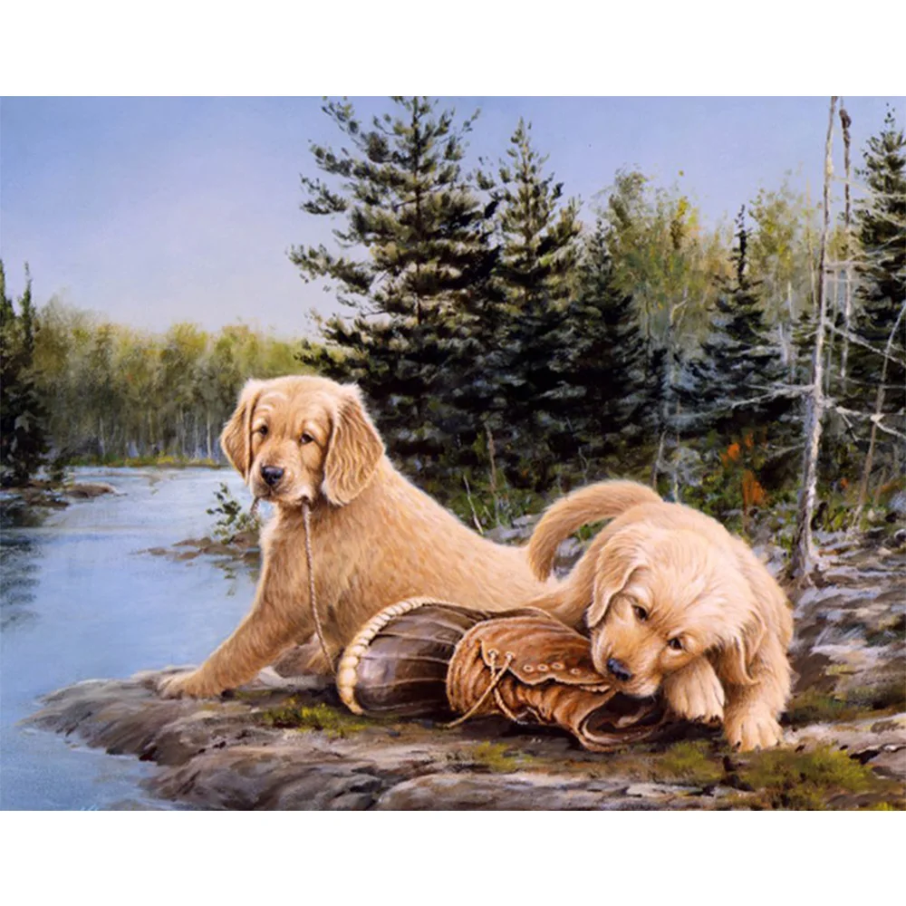 Diamond Embroidery Naughty dog 5D DIY Painting Cross Stitch Mosaic Crafts Sticker | Дом и сад