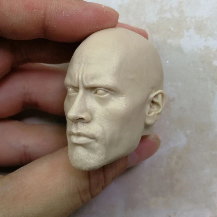 Неокрашенная голова Dwayne Johnson в масштабе 1/6 самодельная резьба по голове Форсаж