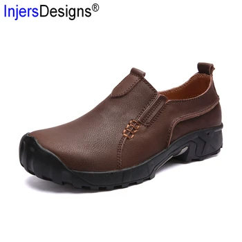

New Arrival Genuine Leather Casual Shoes Men Slip-On Breathable Loafers Soft Moccasins Handmade Outdoor Footwear Men Size 38-44