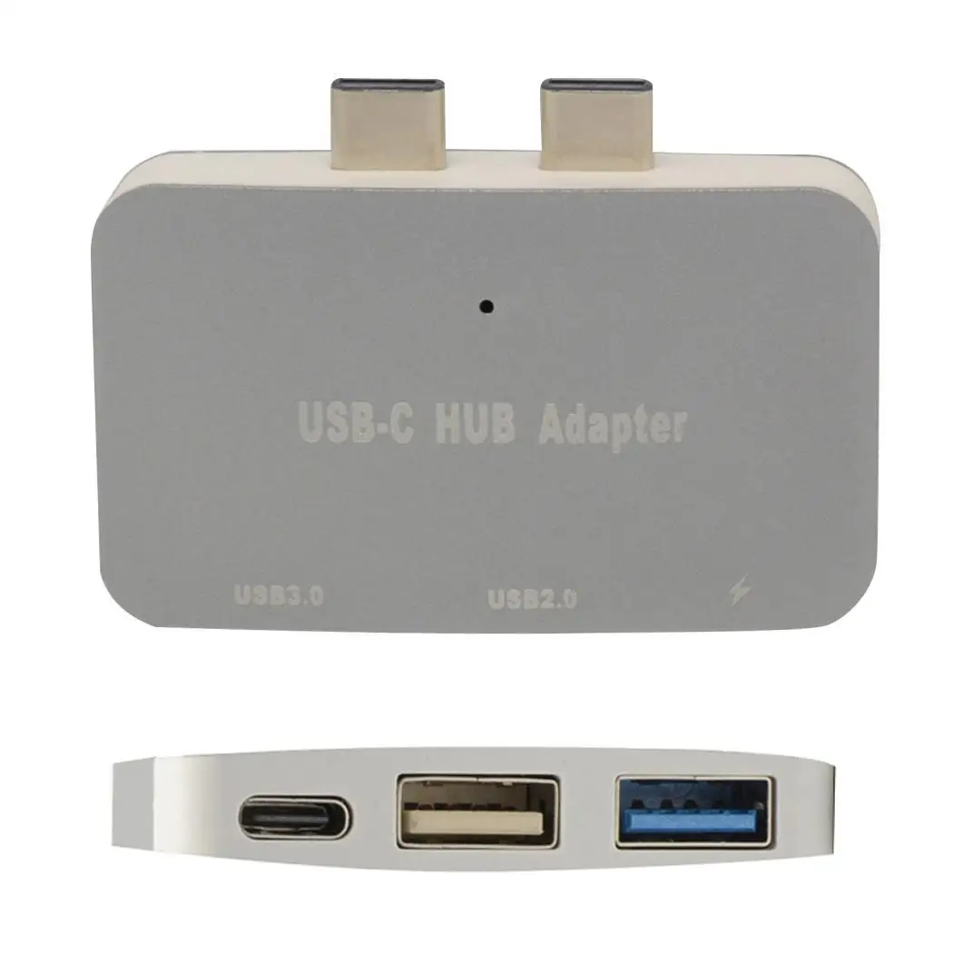 Двойной USB3.1 type-C к USB3.0/2,0 концентратор PD серебристый, серый адаптер для зарядки 20A/5V двойной высокоскоростной интерфейс