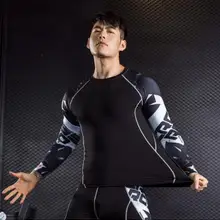 Мужской милый костюм быстросохнущие колготки мужские спортивные костюмы брендовая одежда MMA crossfit футболка Компрессионные Мужские Леггинсы 4XL