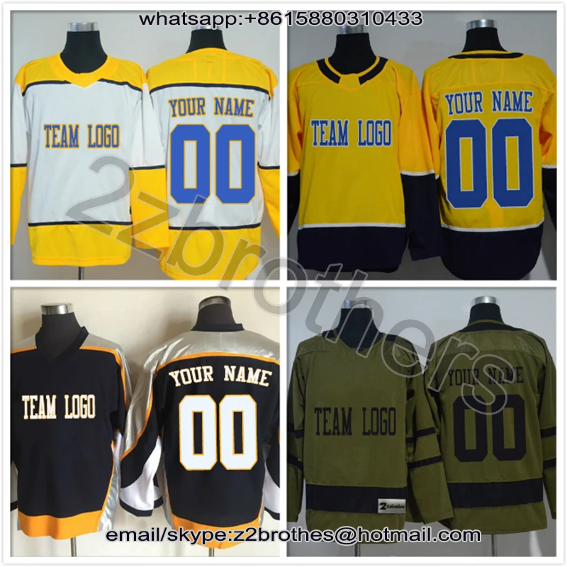 

Factory OEM Custom Ice Hockey Jerseys Design DIY Your Own College Team Sweater Stitch Sew Logo Name Number Nashville Men Youth