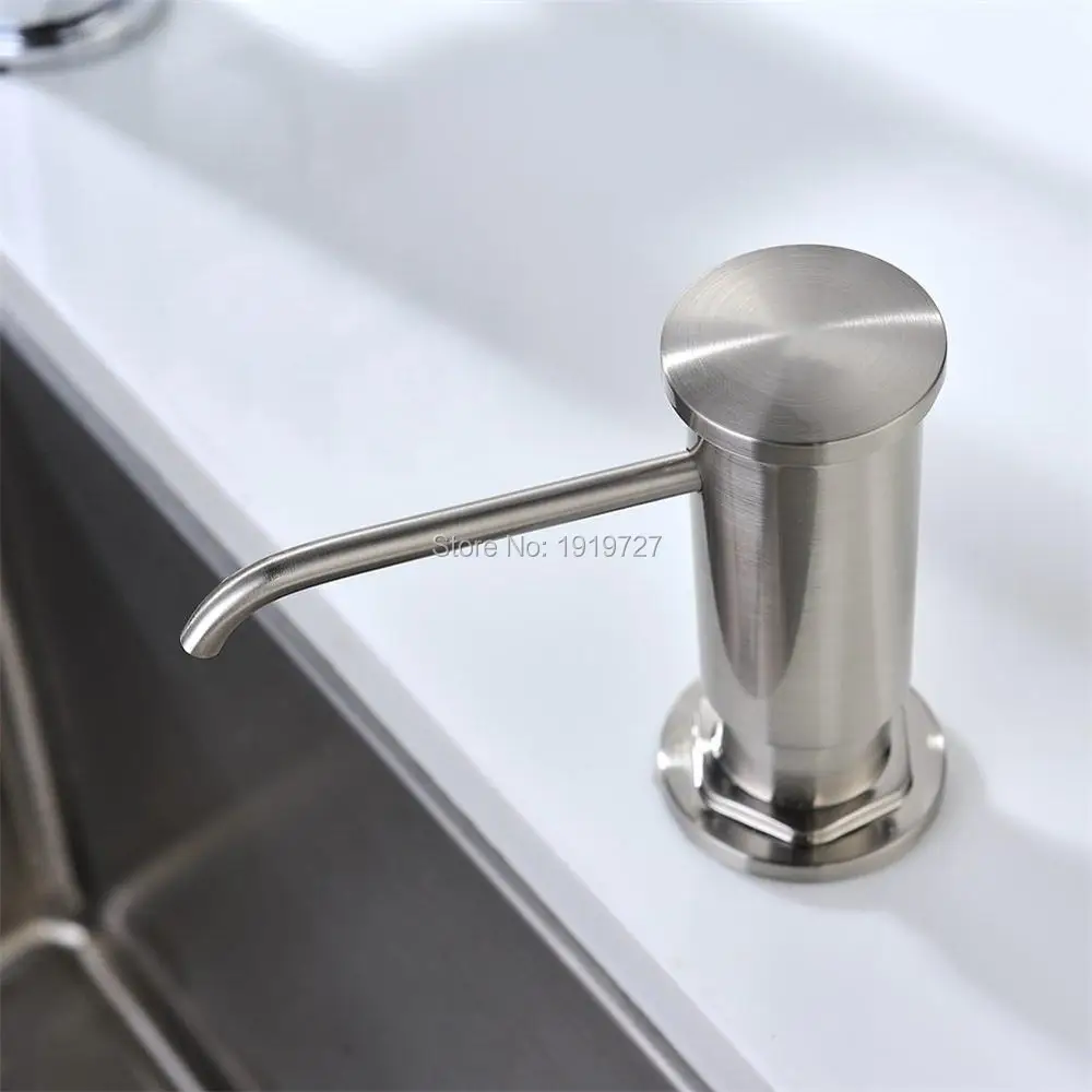 Billig Großhandel Kapazität 320 ML ABS Flasche Bad Küche Pumpe Flüssige Lotion Arbeitsplatte Waschbecken Seifenspender In Gebürstetem Nickel