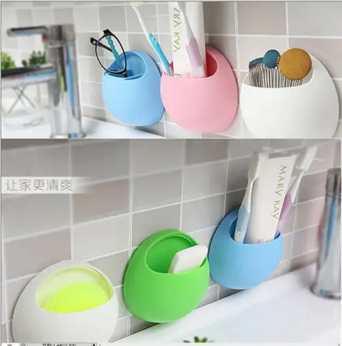 

1Pc Home Bathroom Toothbrush Wall Mount Holder Sucker Suction Organizer Cup Rack 4 Color
