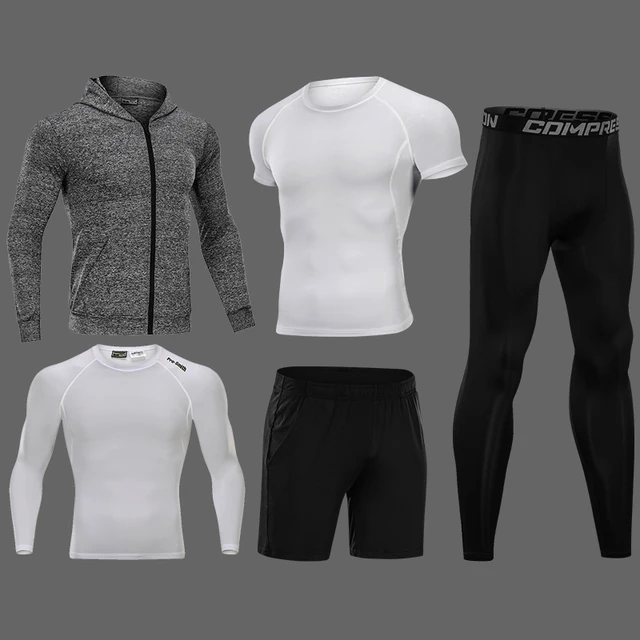 Cheap New Compression Men's Running Sets 3/4/5pcs/sets Quick Dry Sport Suits Basketball Tights Clothes Gym Fitness Jogging Sportswear Cheap New Compression Men's Running Sets 3/4/5pcs/sets Quick Dry Sport Suits Basketball Tights Clothes Gym Fitness Jogging Sportswear