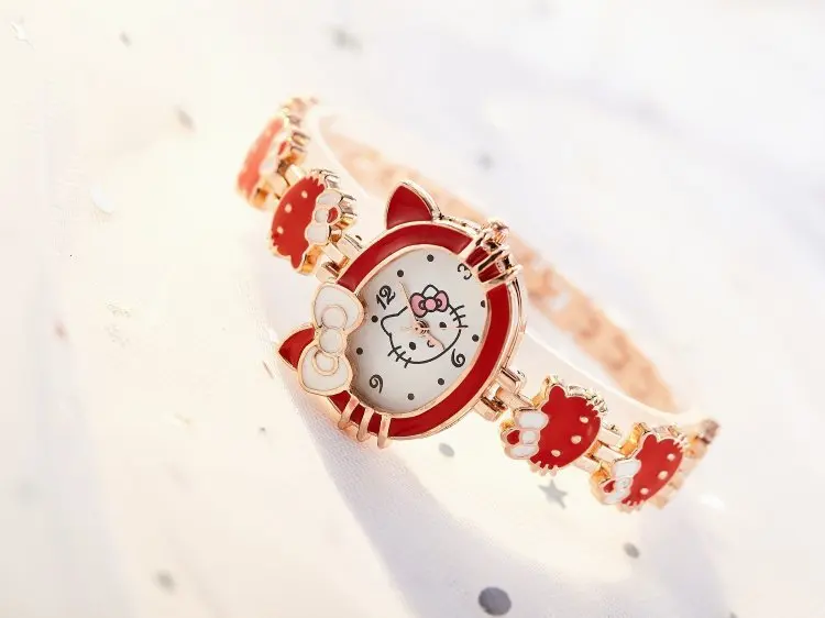 Hello kitty Новинка 2019 года relojes детские часы с рисунком из мультфиломов модные детские милые нержавеющая сталь кварцевые часы девушка