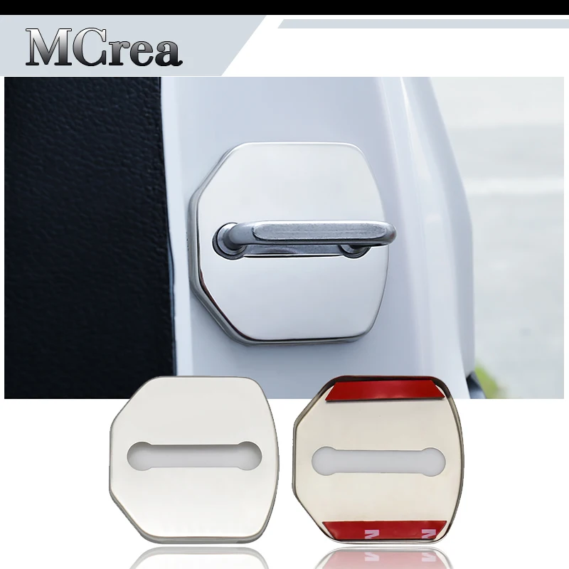 

MCrea Car Styling Door Lock Stopper Stainless Steel Protective Cover For Ford ST Racing Kuga Escape Focus 3 MK3 Accessories