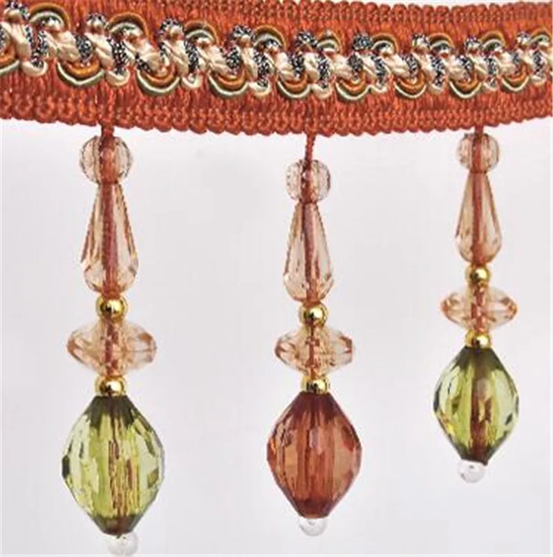 12m Mango bead Tassel Lace curtain trimmings fringes hanging trim sofa