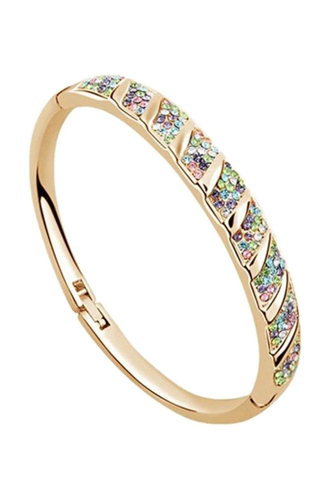 Women Simple Retro Crystal Bracelets Bangles Fashion Jewelry Golden ...