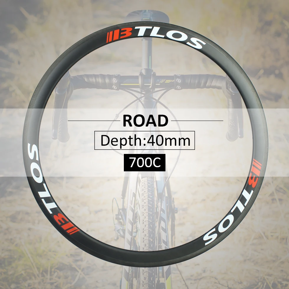 

Carbon bicycle wheels 40mm depth Special braking V brake clincher 700c road bike wheels btlos RC-40