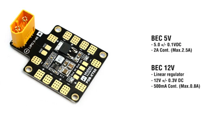 30,5*30,5 мм MATEK XT60 Мощность концентратор PDB Мощность распределительный щит с BEC 5 V/12 V для F3 F4 F7 CC3D управления полетом небольшой гоночный Дрон с видом от первого лица