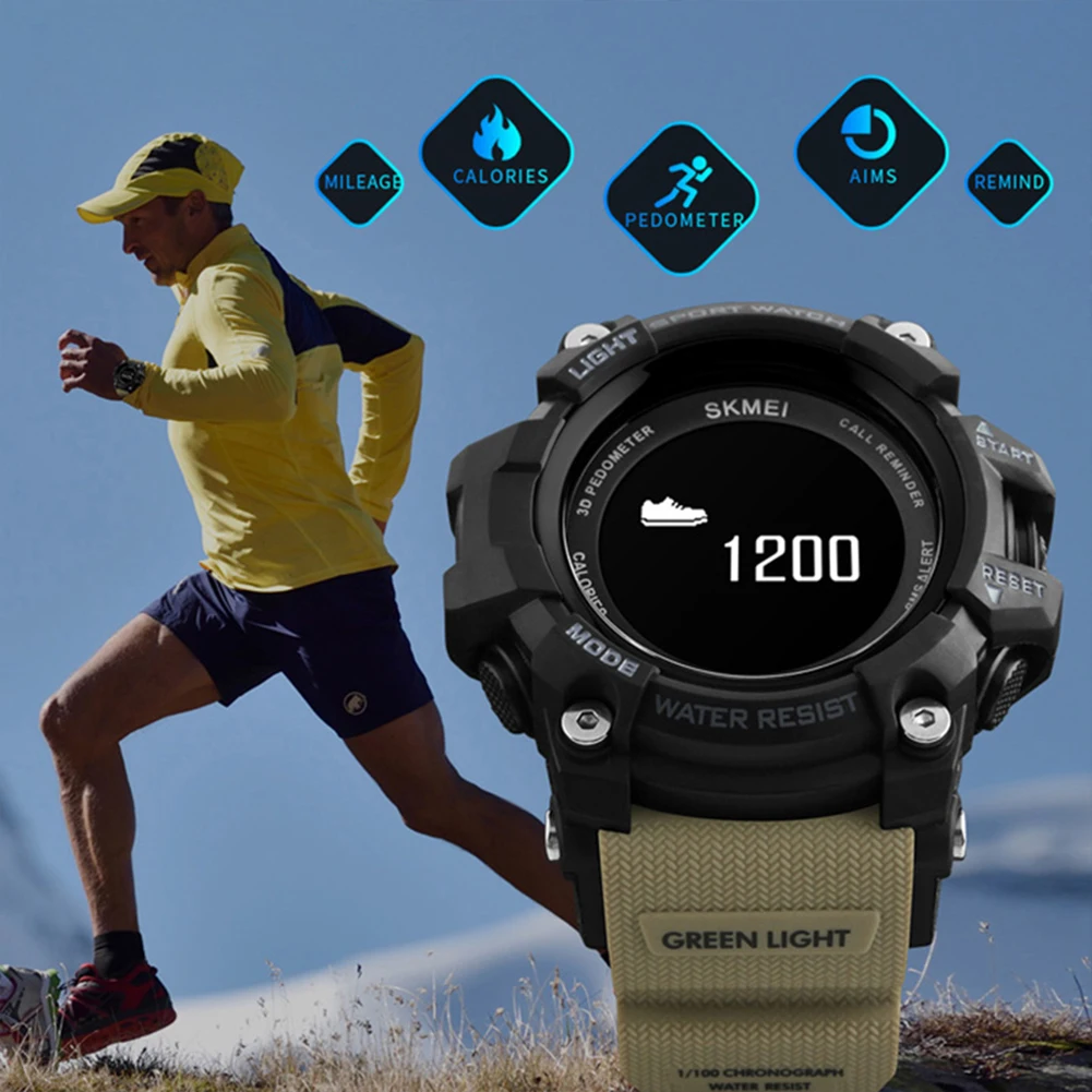 

Men's Sports Smart Watch Heart Rate BT Pedometer Calorie Digital Wristwatch Waterproof Watch Sport Wrist Watch fashion Watch