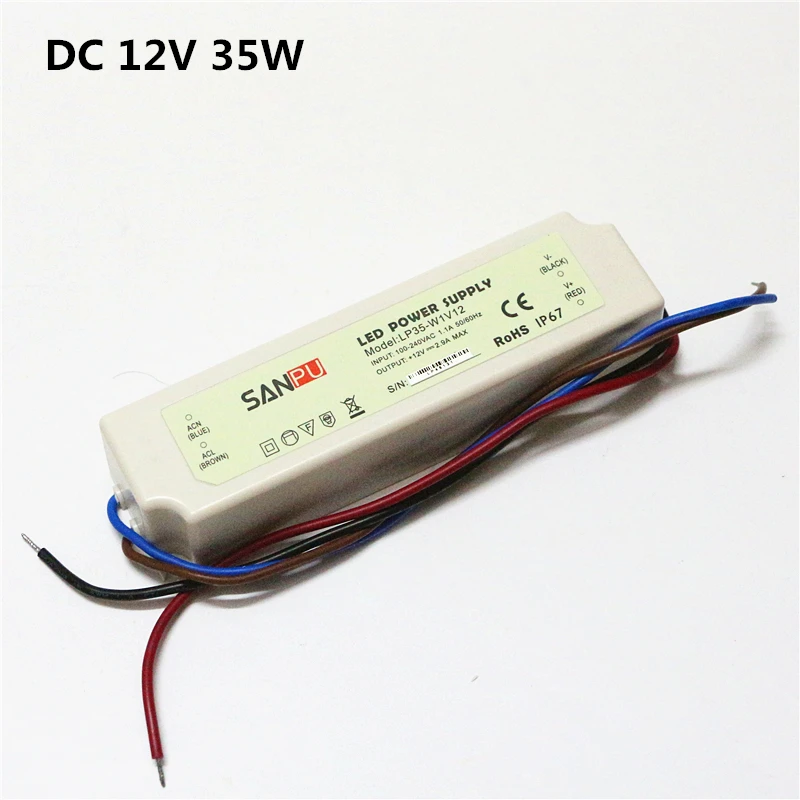 AC 100-240 V 110 V 220 DC/DC 12 V 24 V Питание 20 Вт, 35 Вт, 60 Вт 75 Вт 100 IP67 Водонепроницаемый Светодиодные ленты трансформаторы системы освещения