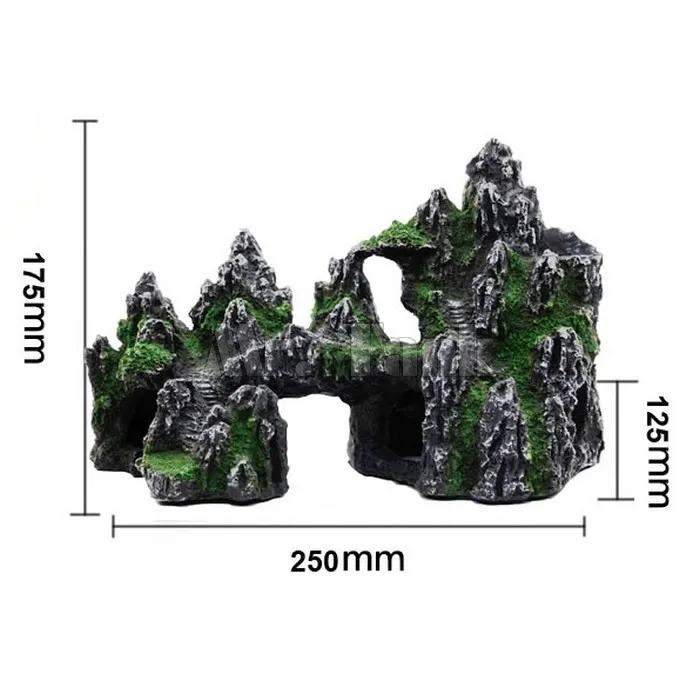 Mr. Tank Искусственный горный Аквариум Украшение для аквариума Смола пещера мост вид на горы Landcape украшения для аквариума