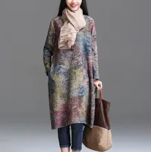 2017 new winter fashion women autumn dress loose full sleeved cotton embroidered casual dresses elegant vestido de festa female