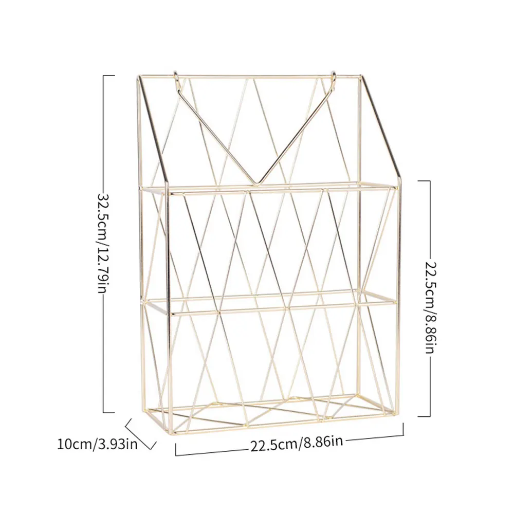 Скандинавском стиле розы золотые металлические железные настенные подвесные корзины для хранения книг журнал для хранения газет органайзер для хранения коллекция Корзина Стойка - Цвет: Gold