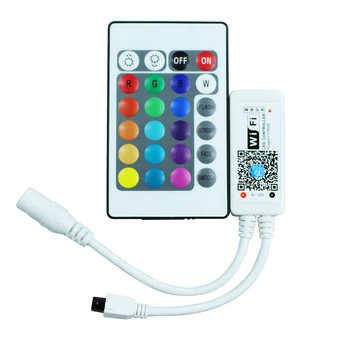

DC12V mini LED WIFI RGBW Controller with 24key remote IOS/Android Mobile Phone wireless for 3528 5050 RGBW LED Strip