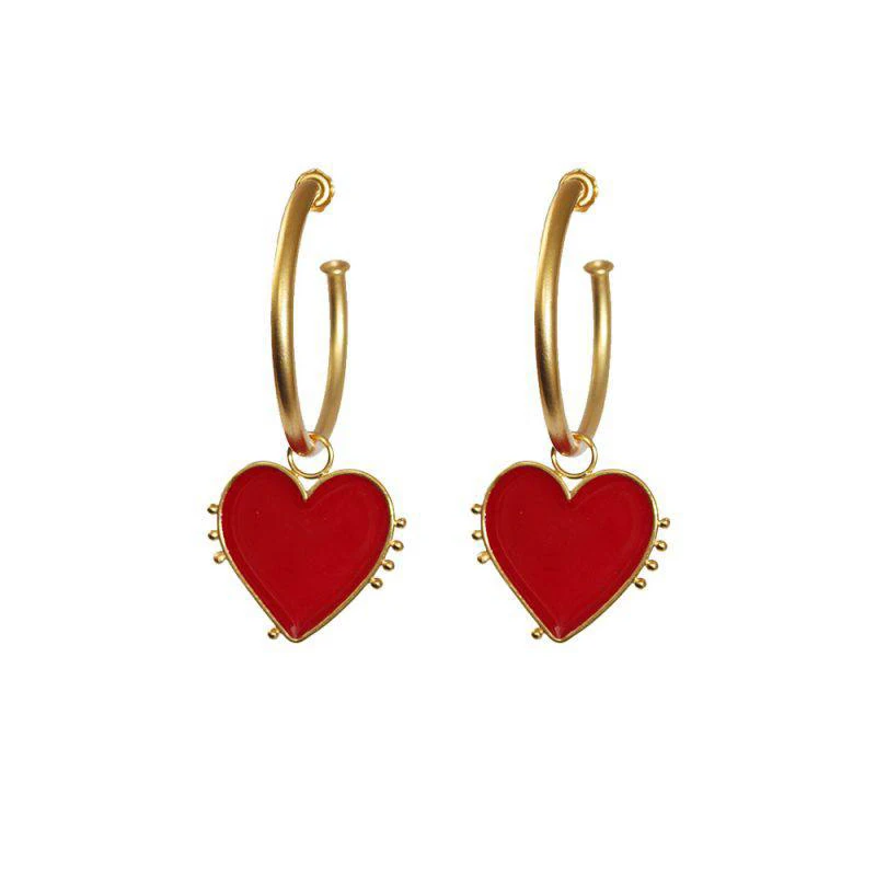 

New Women Earings Fashion Jewelry Female Big Heart Street Snap Bohemia Style Gold Irregular Earrings for Women Long Earrings