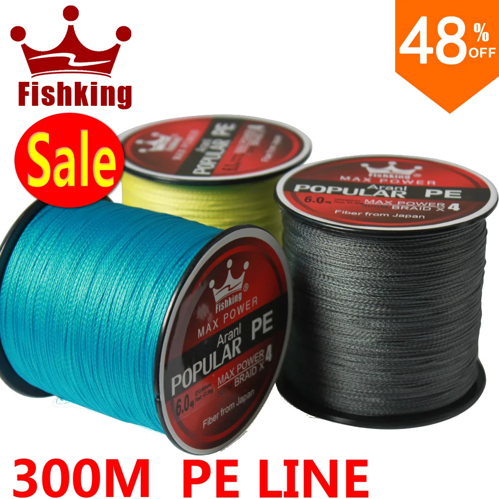 fishking Brand 300M 330Yards Multifilament PE Braided Fishing Line