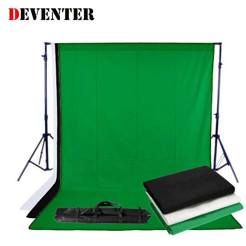 

2x3M Photo Studio Background Stand Photography Video Photo Backdrop Support System kit and 3PCS 1.6x3M Non Woven Fabric
