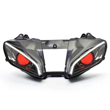 KT Headlight for Yamaha YZF R6 2008-2016 LED Optical Fiber Red Demon Eye Motorcycle HID Projector Assembly 09 10 11 12 13 14 15