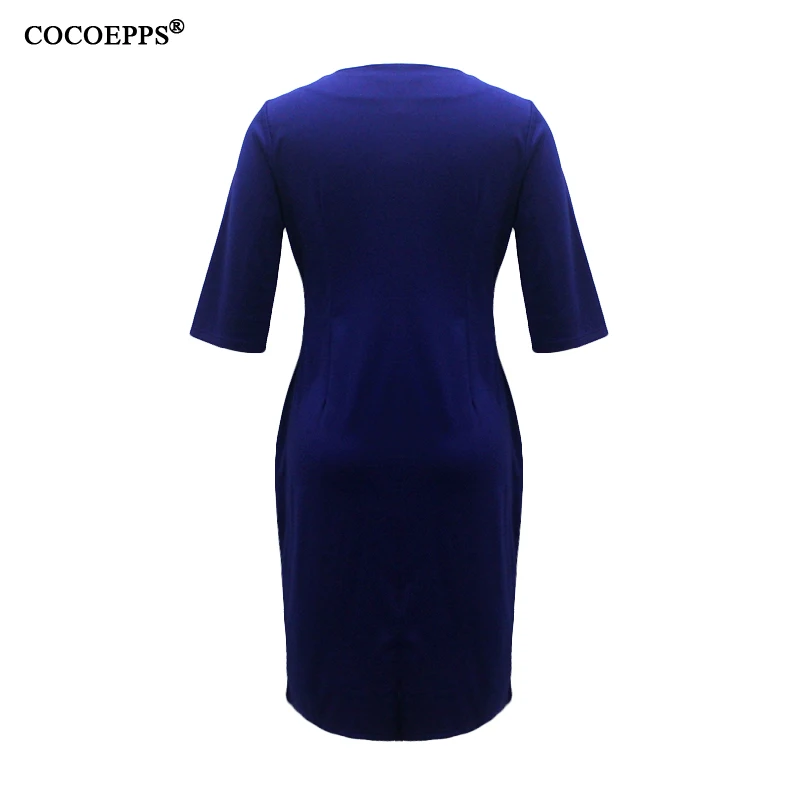 Осеннее женское облегающее платье большого размера, элегантное женское платье большого размера с бантом для офиса и работы, повседневное зимнее платье 5XL 6XL синего и красного цвета Vestidos