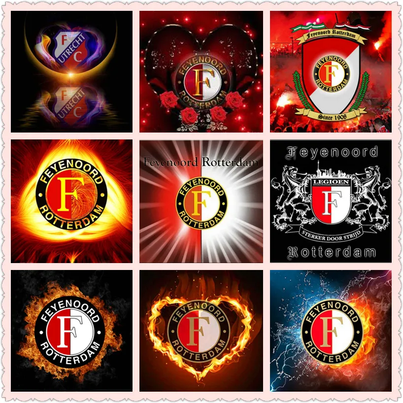 

New Arrival 5d Diy Diamond Painting Feyenoord Icon Full Square Round Drill AJAX Badge 3d Diamond Embroidery Art Diamond Mosaic