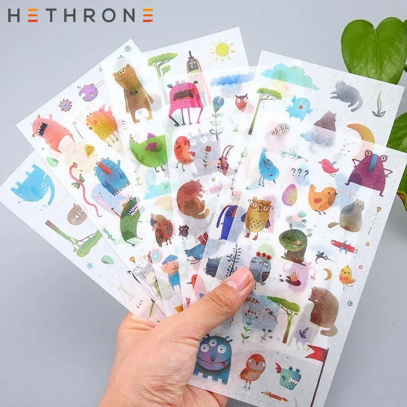 Hethrone каваи мультфильм ручной работы дневник стикер для канцелярских товаров журнал DIY фото простой наклеить Рисунок украшения стикер хлопья