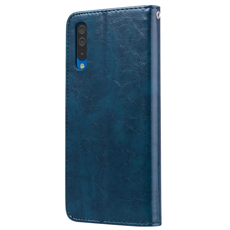 Роскошный кожаный чехол книжка для Samsung Galaxy A50 мягкий силиконовый бумажник с
