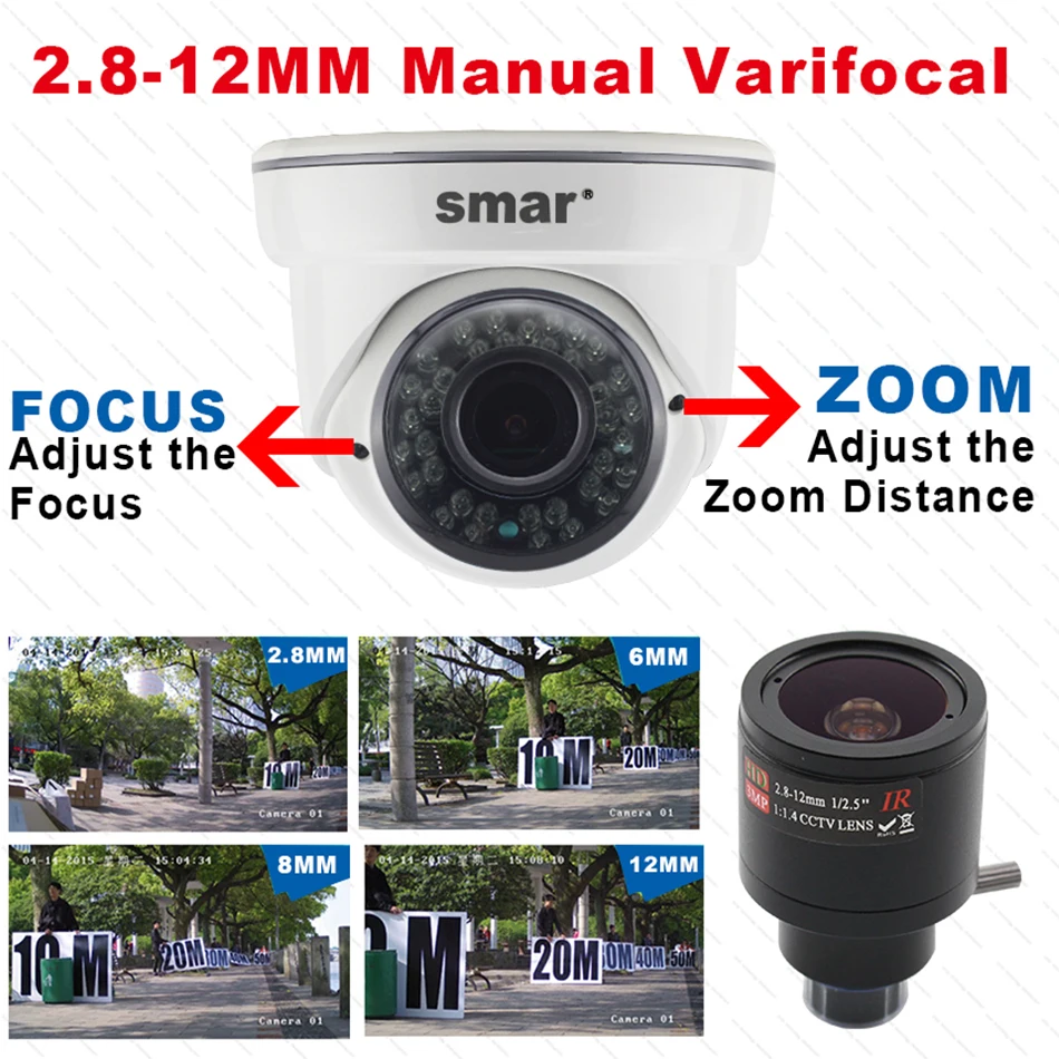 Smar H.265 супер 5MP 2592*1944 IP камера наблюдения видео купольная камера 2,8-12 мм ручной зум объектив 4MP 3MP 2MP IP камера CCTV