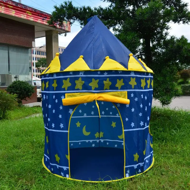 Милый игровой домик принц и принцесса замок дети Крытый палатка для игры во дворе(темно-синий