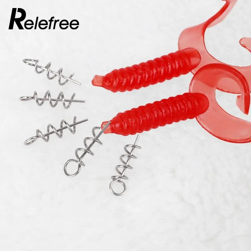 

Relefree 100Pcs Spring Pin Hook Needle Lock Fixed For Soft Worm Lure Baits Fishing Tools Fishing Accessories pesca