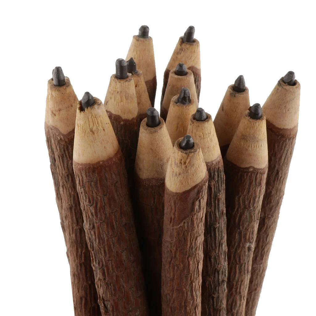 15pcs Shabby Chic Wooden Pencil Branch and Twig Graphite Pencil Crafts Writing Tool Decorative Stationery Novelty Gift 