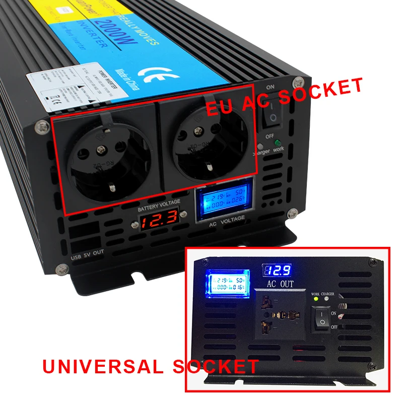 US $172.45 UPS inverter pure sine wave 2000W 4000W DC 12V24V to AC 220V240V LCD InverterCharger amp UPSQuiet and Fast Charge power supply