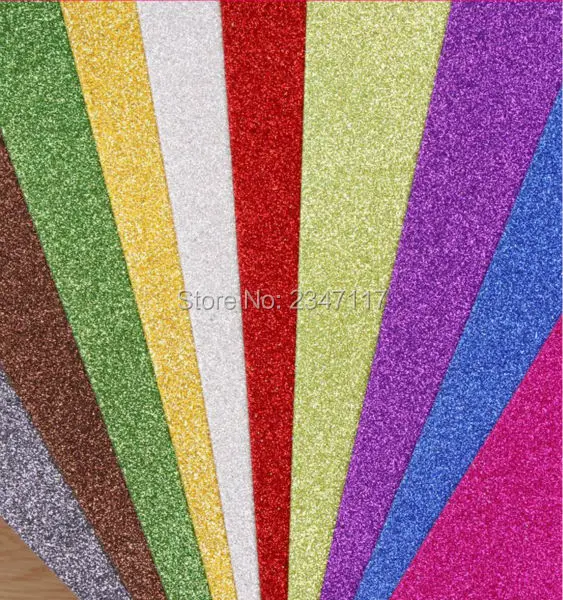 

10 Sheets Colorful Glitter Paper Decoration Modern Style ColorCard Paper HighQuality 21x29.7cm A4 Glitter Paper Crafts Back Tape