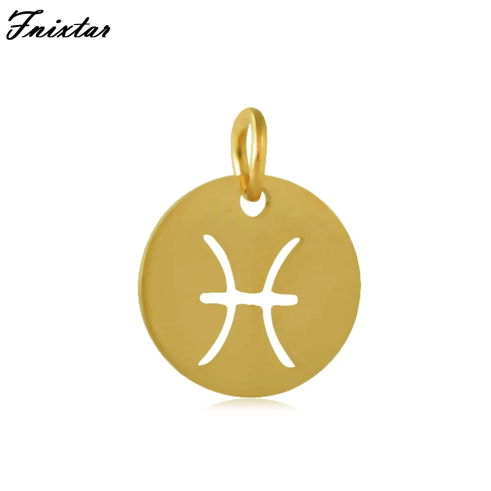 Кольцо из нержавеющей стали Fnixtar Twelve concellations Pisces Золотое кольцо с знаком зодиака