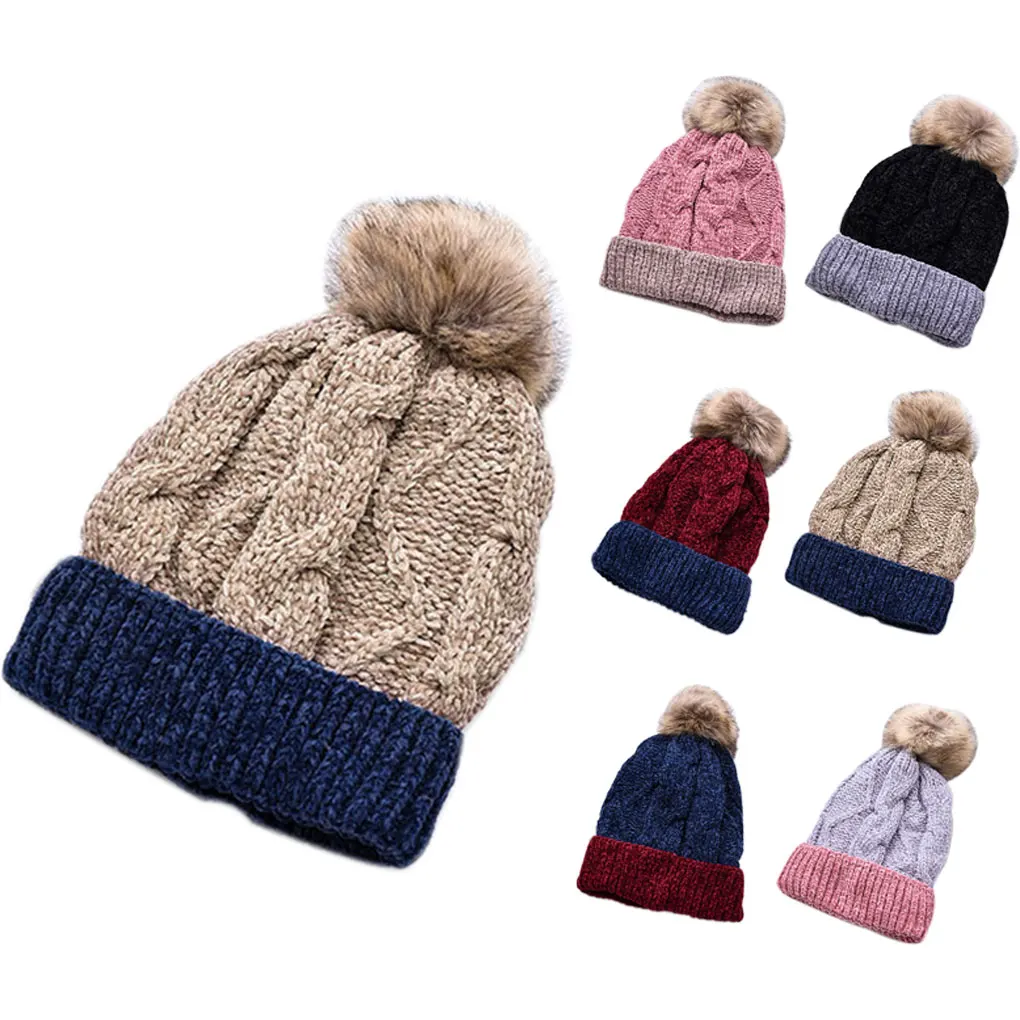 Зима-осень девушка переплетенные волосы мяч шляпа теплая сохраняя бархат Толстая Женская шапка шапочка головной убор аксессуары