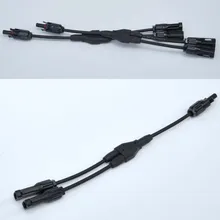 2 in 1 Y Branch MC4 Connectors Solar Panel Parallel Connectors Male Female M/F Black For 2 PCs of Solar Panel
