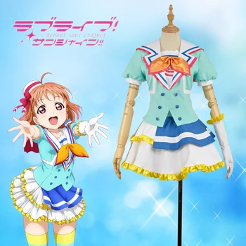 

Anime LoveLive!SunShine!! Aqours OP Jumping Heart Takami Chika Stage Girls Dress Skirt Women Clothing For Adult Cosplay Costume