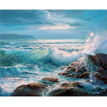 

Home Decor Diamond Mosaic 5d Wave view Diamond Painting Cross Stitch Diamond Embroidery Painting