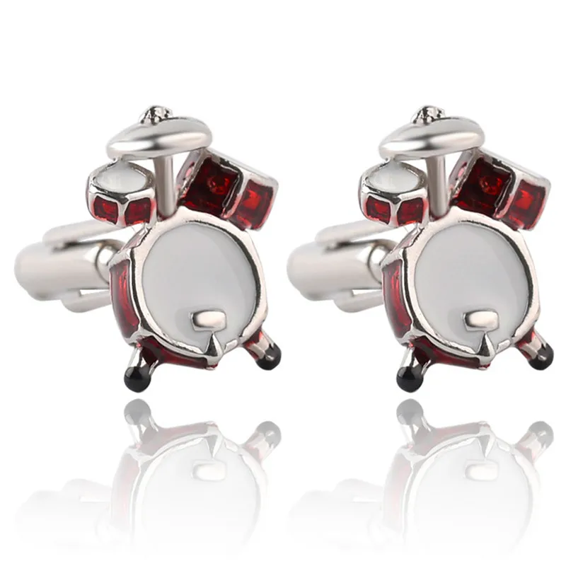 

Personality Men Jewelry Music Lover Drum Guitar Cufflinks For Men Shirt Accessory Fashion Metal Music Design Cuff Link Wholesale