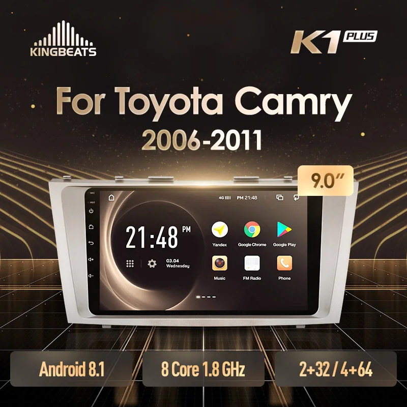 

Head unit Android 8.1 Octa-Core 4 KingBeats G in Dash Car Radio Multimedia Player Video d GPS toyota Camry 40 50