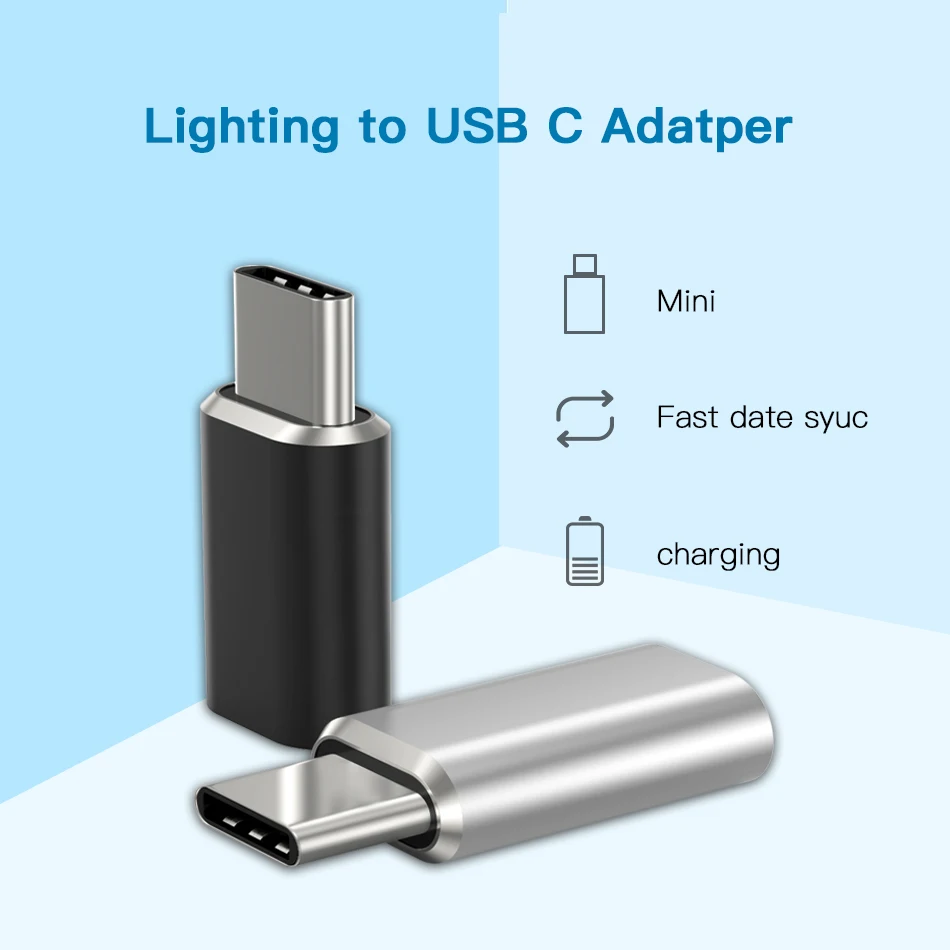 ACCGUYS камер Мгновенной Печати Mini 8 контактный разъем для Тип usb C или передачи данных со штекером Зарядное устройство Кабель-адаптер On-The-Go преобразователь для iPad Pro samsung S8 S9 huawei P10 P20