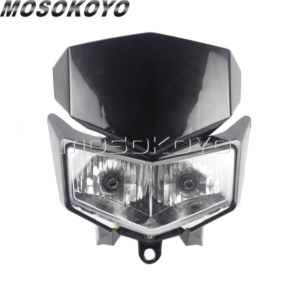 Для KAWASAKI KLX 250 250S 250SF d-трекер X 250 универсальная противотуманная фара для мотокросса Двойная Передняя лампа синий - Цвет: Черный