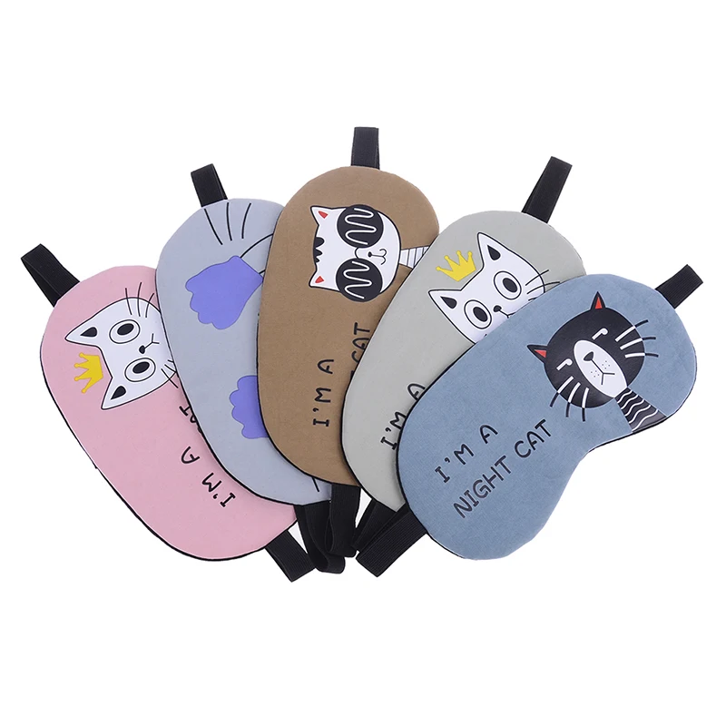 New Cartoon Eye Mask Soft Padded Sleep Travel Shade Cover Rest Relax Eye Sleeping Mask Case Beauty Girl