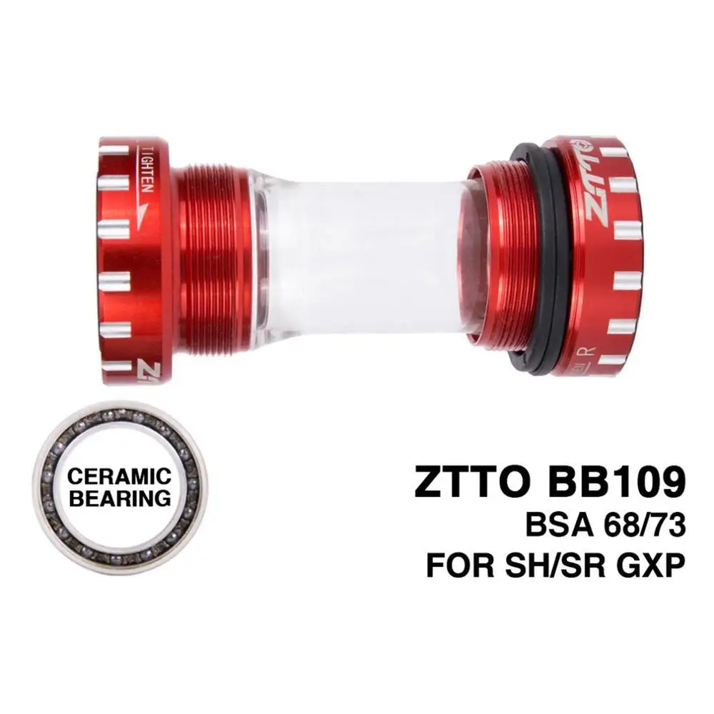 Ceramic ZTTO керамический подшипник BB109 BB68 BSA68 GXP MTB дорожный велосипед внешний подшипник Нижние Винты-держатели Prowheel 24 мм BB 22 мм GXP коленчатый набор - Цвет: Ceramic